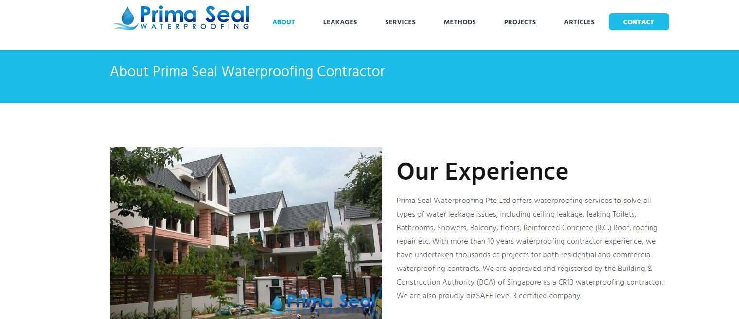 Prima seal waterproofing contractor in singapore